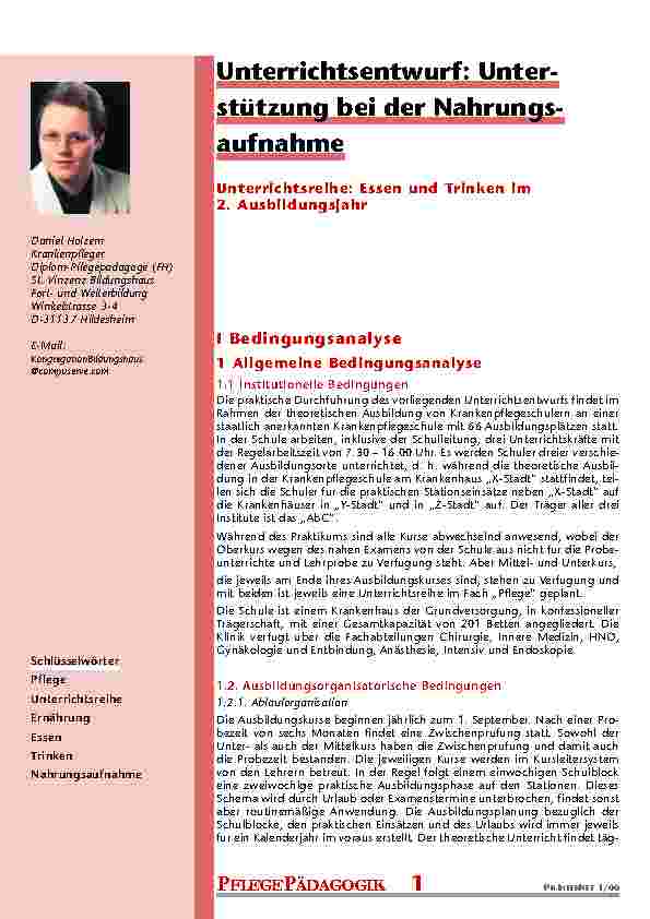 [doc_201014] Unterrichtsentwurf: Unter-stützung bei der Nahrungs-aufnahme