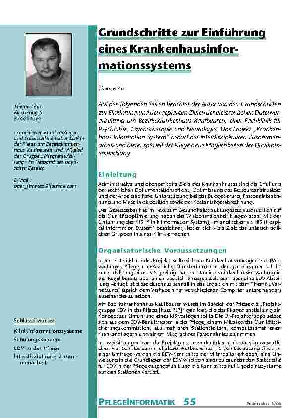 [doc_200996] Grundschritte zur Einführung eines Krankenhausinfor-mationssystems