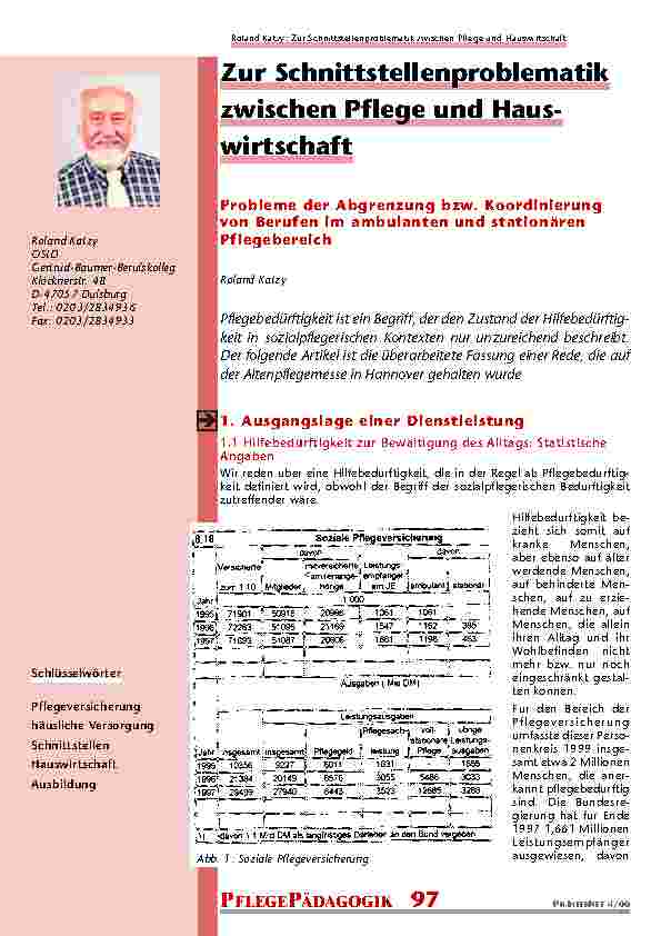 [doc_200993] Zur Schnittstellenproblematik zwischen Pflege und Haus-wirtschaft