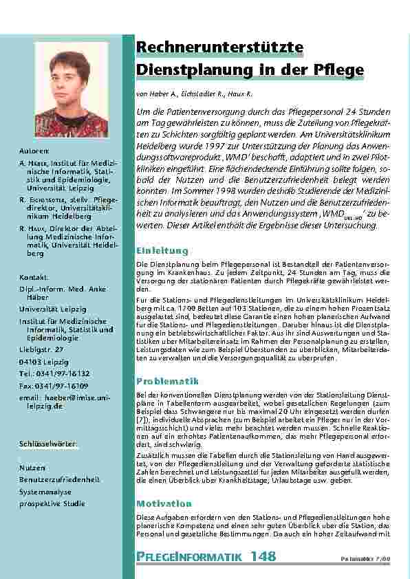 [doc_200969] Rechnerunterstützte Dienstplanung in der Pflege
