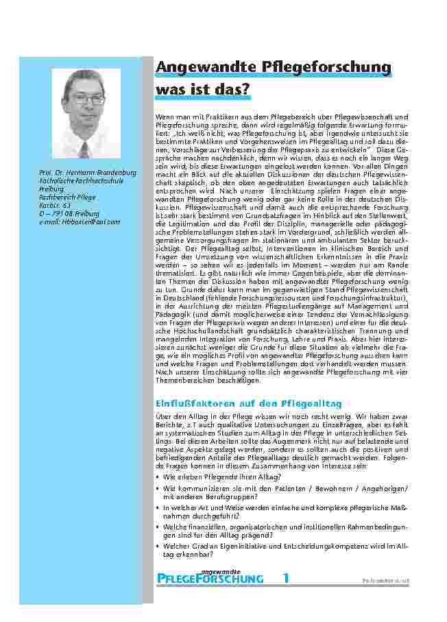 [doc_200904] Angewandte Pflegeforschung – was ist das?