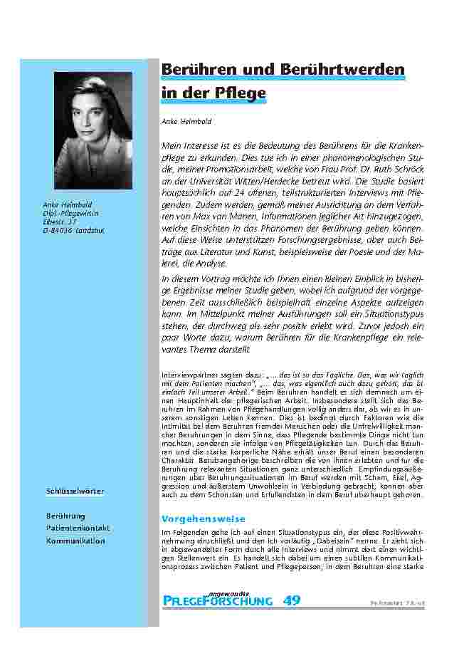 [doc_200893] Berühren und Berührtwerden in der Pflege