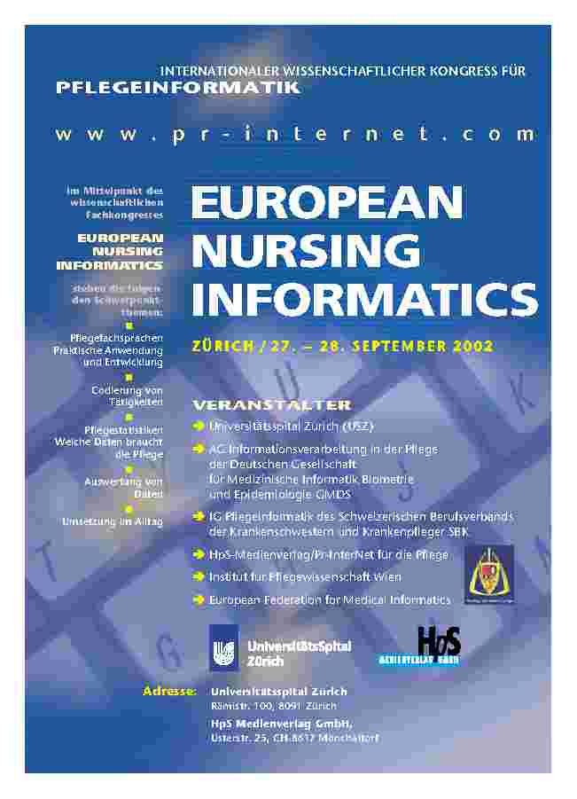 [doc_200828] INTERNATIONALER WISSENSCHAFTLICHER KONGRESS FÜR PFLEGEINFORMATIK