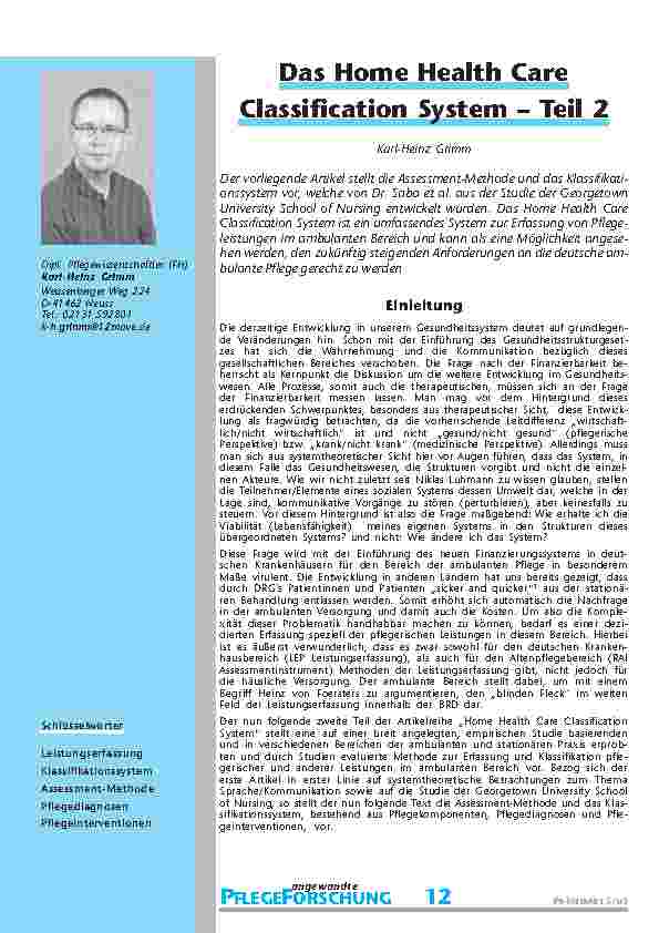 [doc_200739] Das Home Health CareClassification System – Teil 2