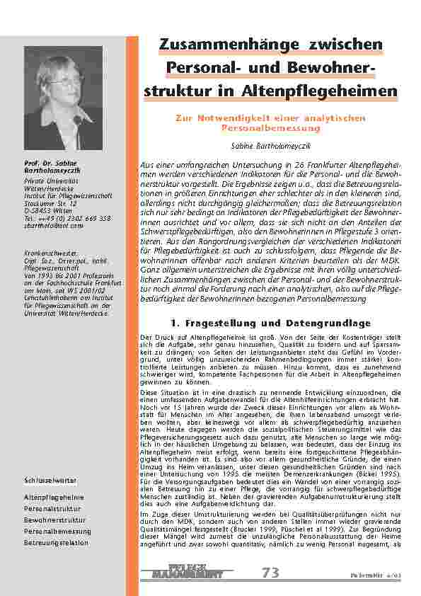 [doc_200736] Zusammenhänge zwischenPersonalund Bewohnerstrukturin Altenpflegeheimen