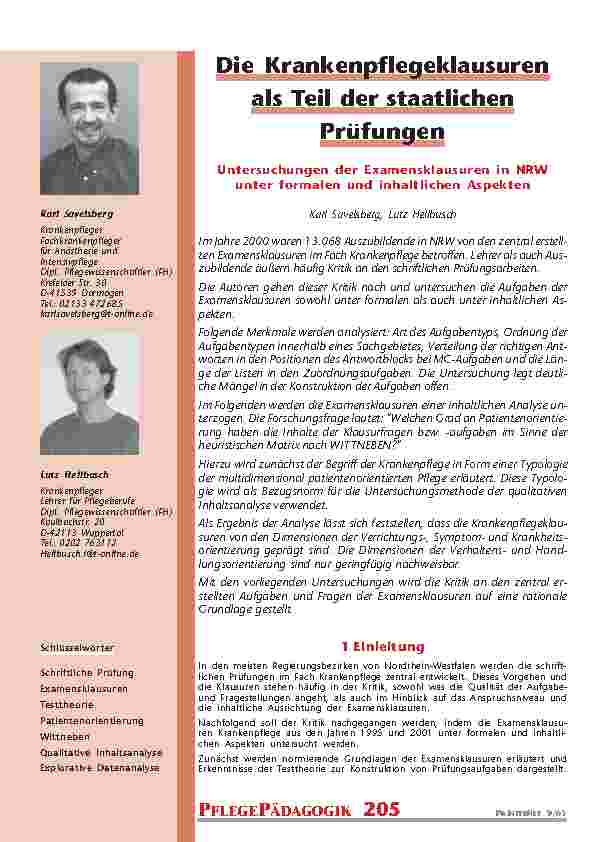 [doc_200723] Die Krankenpflegeklausurenals Teil der staatlichenPrüfungen