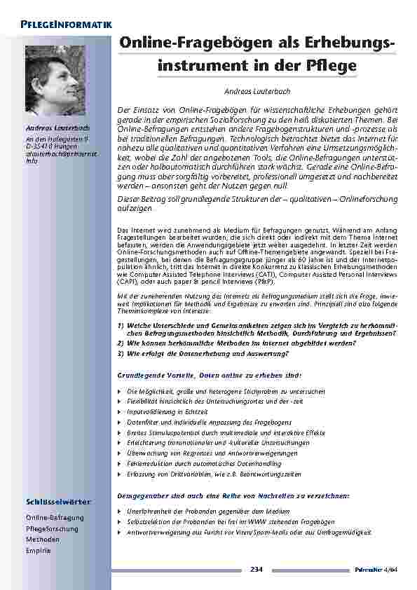 [doc_200661] Online-Fragebögen als Erhebungsinstrumentin der Pflege
