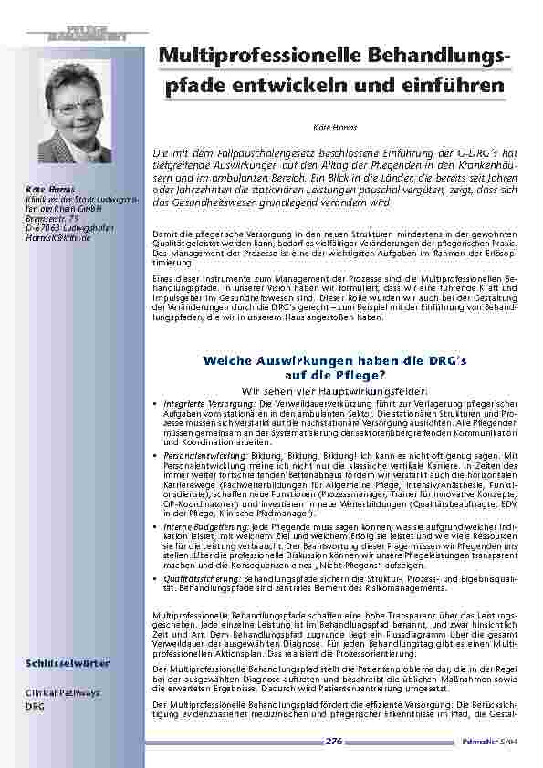 [doc_200655] Multiprofessionelle Behandlungspfadeentwickeln und einführen