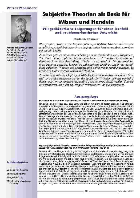 [doc_200595] Subjektive Theorien als Basis fürWissen und Handeln