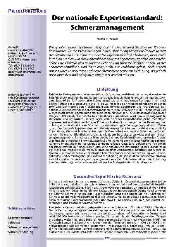 [doc_200554] Der nationale Expertenstandard:Schmerzmanagement