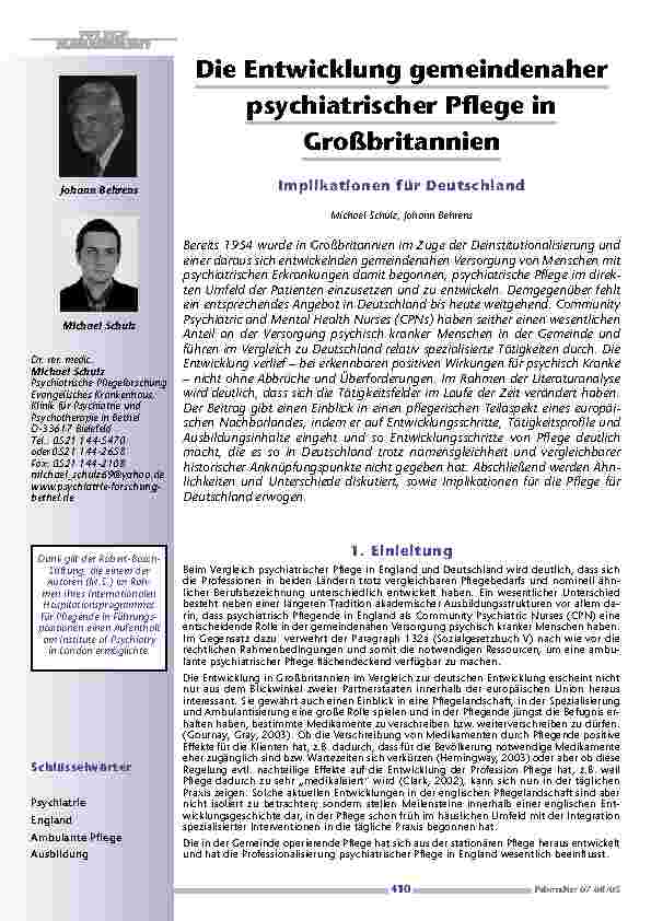[doc_200552] Die Entwicklung gemeindenaherpsychiatrischer Pflege in Großbritannien