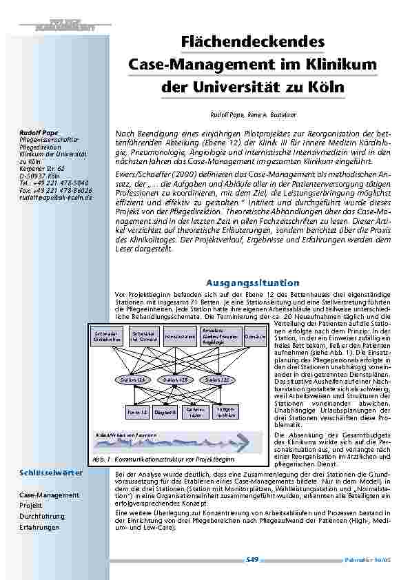 [doc_200529] FlächendeckendesCase-Management im Klinikumder Universität zu Köln