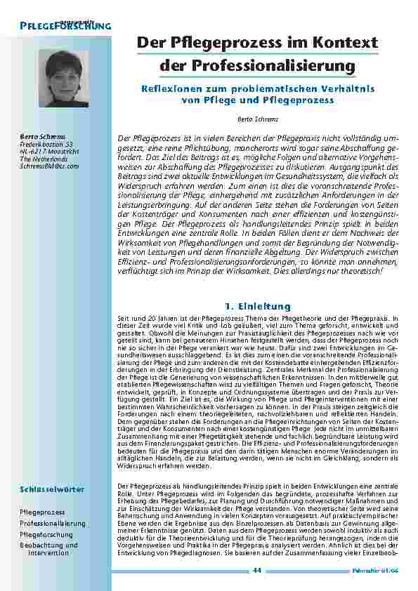 [doc_200504] Der Pflegeprozess im Kontext der Professionalisierung