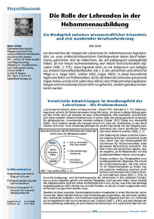 [doc_200360] Die Rolle der Lehrenden in derHebammenausbildung
