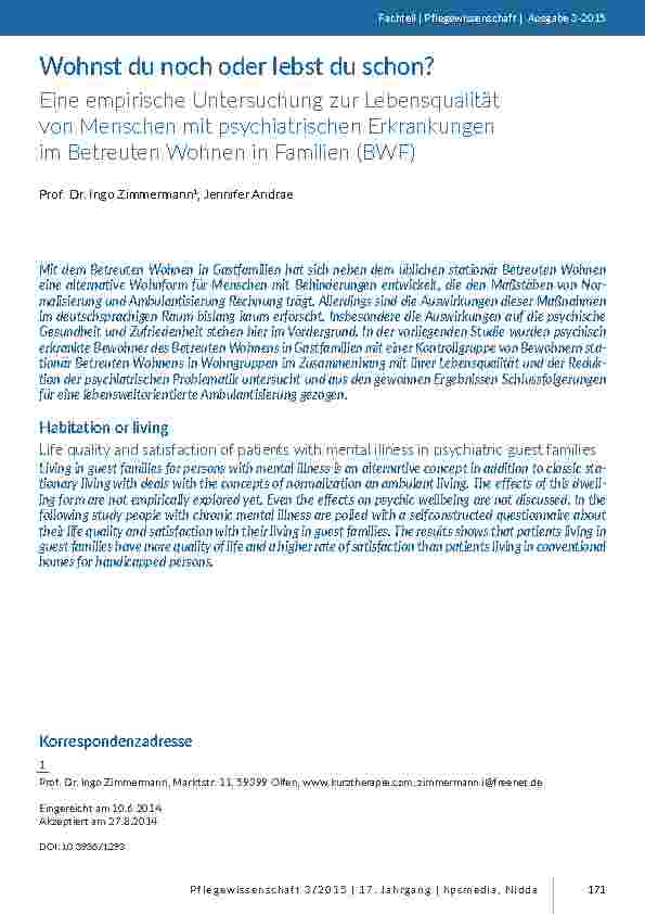[doc_200280] Wohnst du noch oder lebst du schon?rEine empirische Untersuchung zur Lebensqualität von Menschen mit psychiatrischen Erkrankungen im Betreuten Wohnen in Familien (BWF)