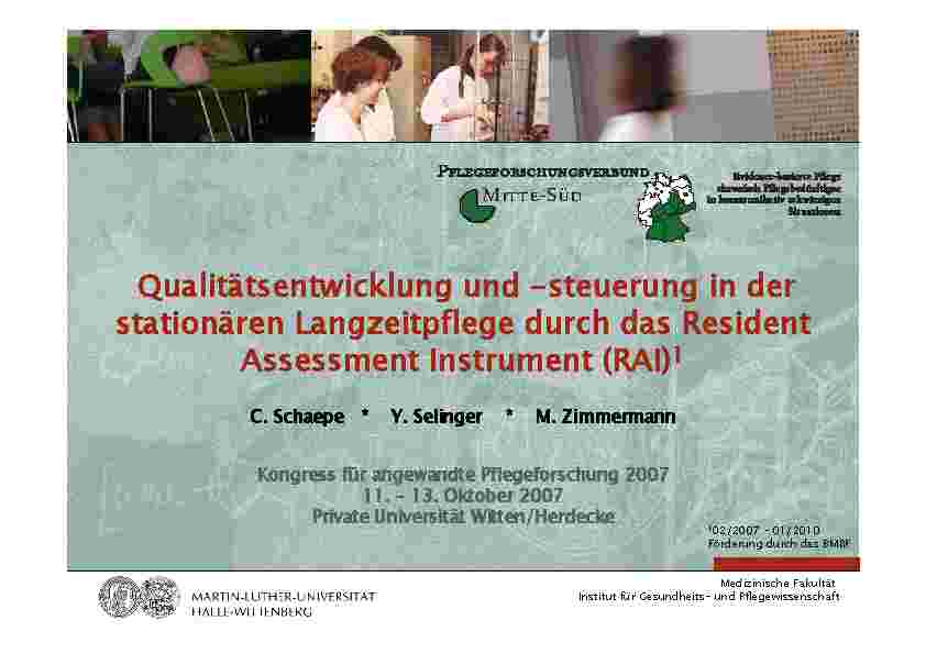 [doc_200273] Qualitätsentwicklung und -steuerung in der stationären Langzeitpflege durch das Resident Assessment Instrument (RAI)