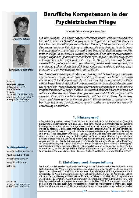 [doc_200106] Berufliche Kompetenzen in der Psychiatrischen Pflege