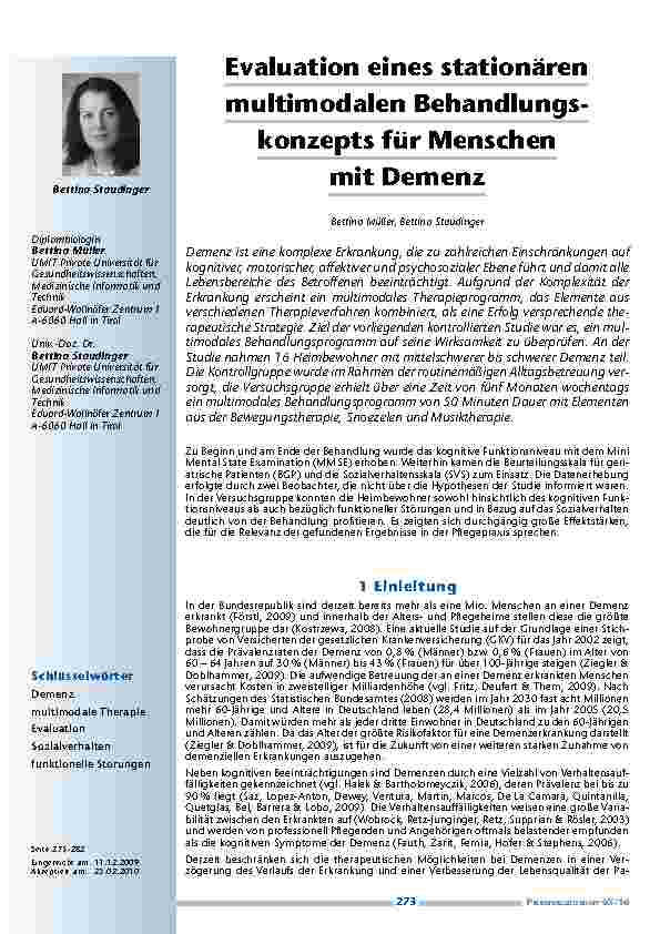 [doc_200066] Evaluation eines stationären multimodalen Behandlungskonzepts für Menschen mit Demenz