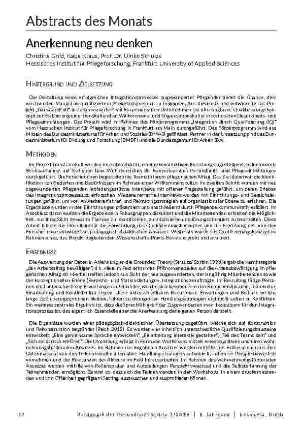 Abstract des Monats