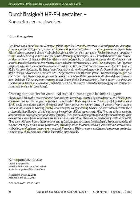Durchlässigkeit HF-FH gestalten – Kompetenzen nachweisen