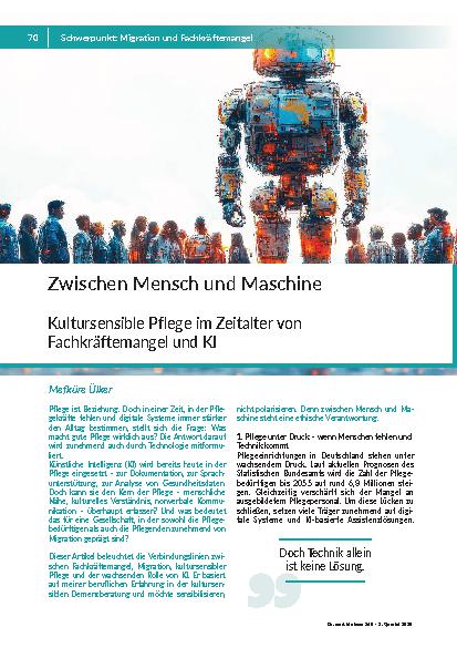 [doc_349697] Zwischen Mensch und Maschine Kultursensible Pflege im Zeitalter von Fachkräftemangel und KI