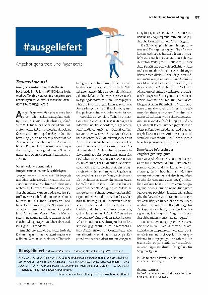 [doc_318293] #ausgeliefert Angehörigenarbeit und Psychiatrie