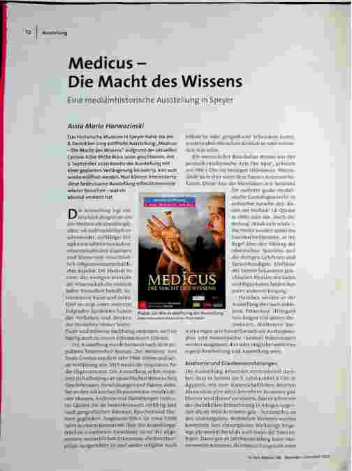 [doc_206286] Medicus - Die Macht des Wissens. Eine medizinhistorische Ausstellung in Speyer.