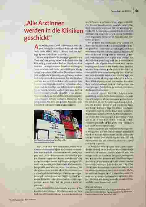 [doc_196409] "Alle Ärztinnen werden in die Kliniken geschickt."