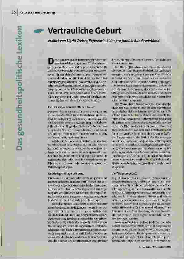 [doc_183241] Vertrauliche Geburt