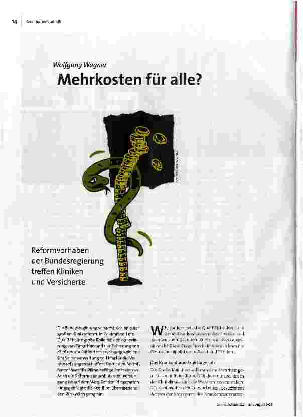 Mehrkosten für alle?
