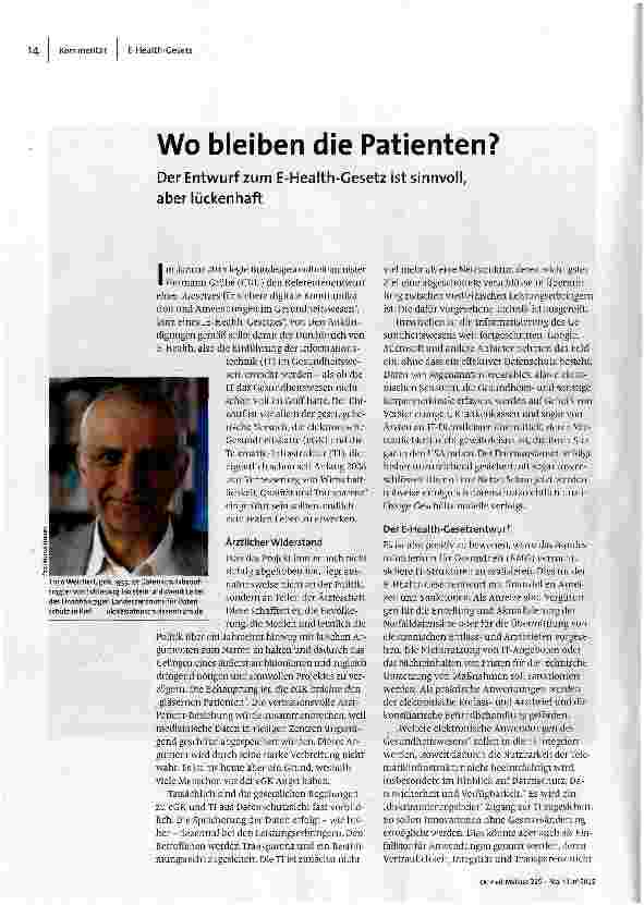 [doc_158794] Wo bleiben die Patienten?