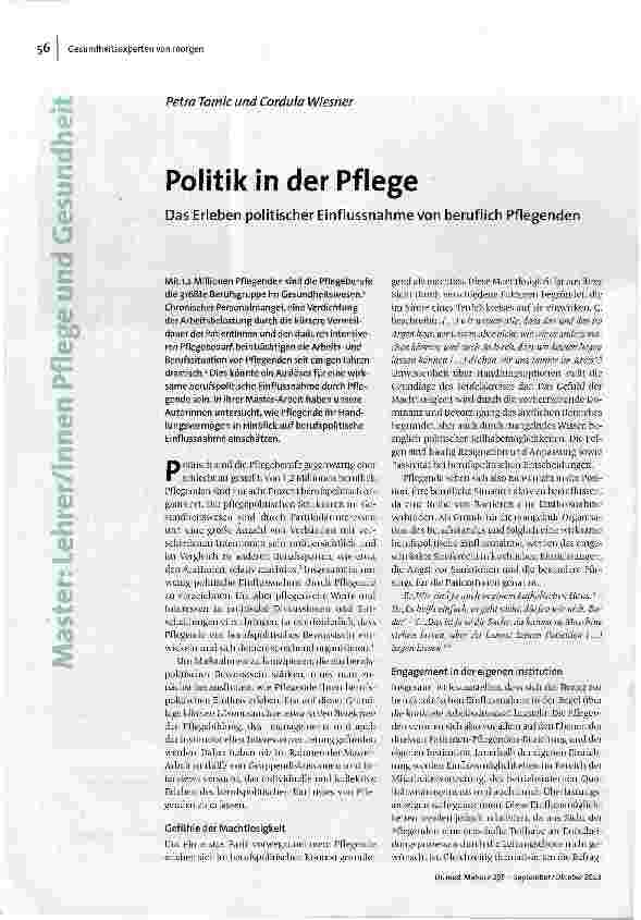 [doc_145005] Politik in der Pflege