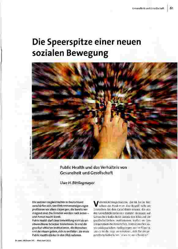 [doc_125757] Public Health und das Verhältnis von Gesundheit und Gesellschaft