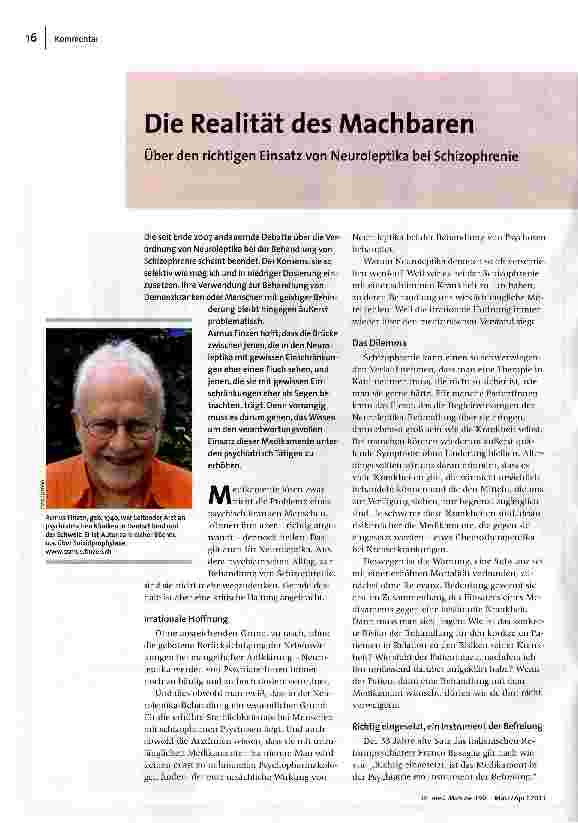 [doc_123552] Die Realität des MachbarenÜber den richtigen Einsatz von Neuroleptika bei Schizophrenie