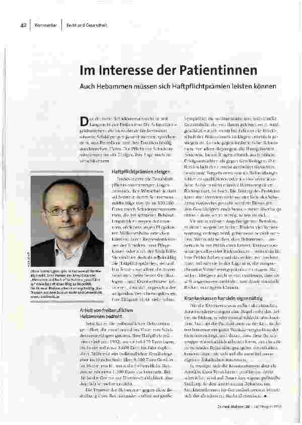 [doc_118728] Im Interesse der Patientinnen