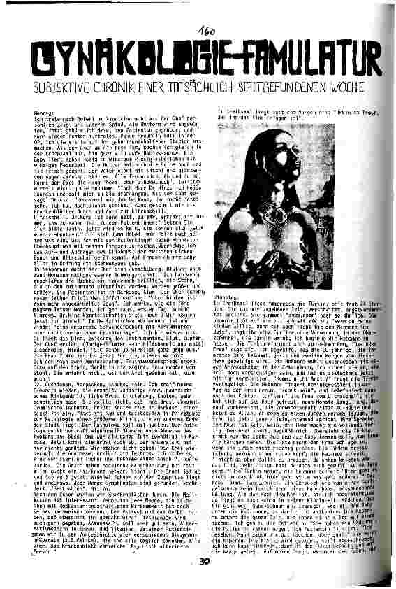 [doc_110129] Gynäkologie-FamulaturSubjektive Chronik einer tatsächlich stattgefundenen Woche