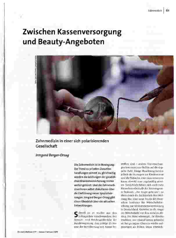 [doc_107408] Zwischen Kassenversorgung und Beauty-Angeboten