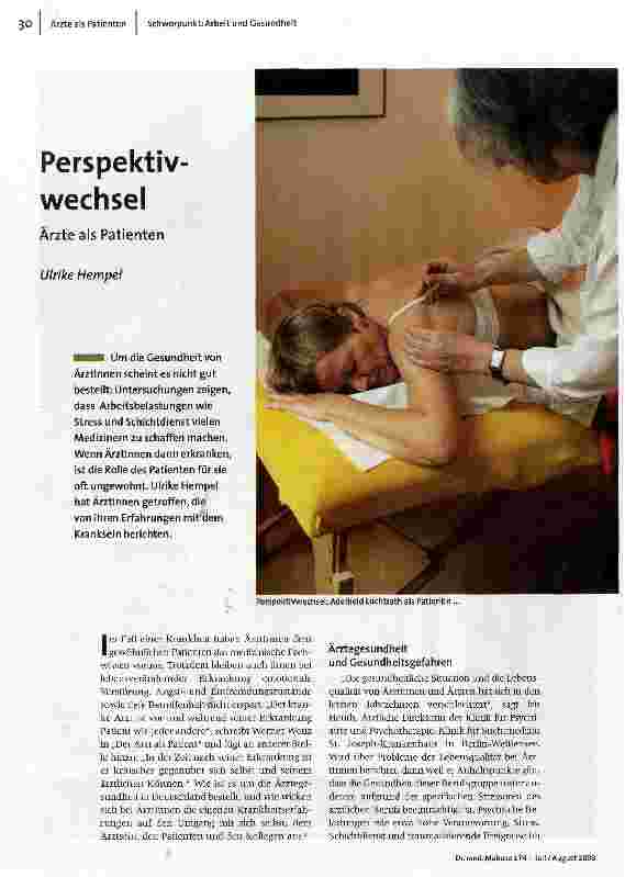 [doc_105127] Perspektiv WechselÄrzte als Patienten