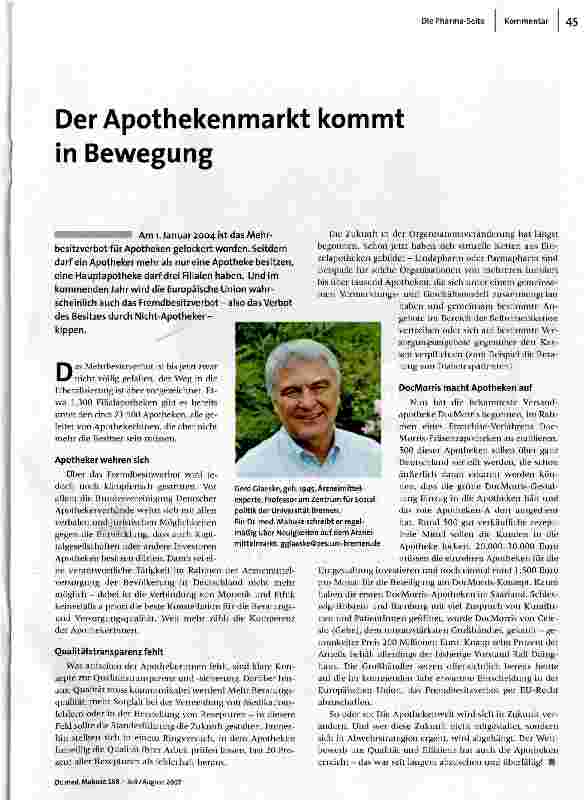 [doc_101898] Der Apothekenmarkt kommt in Bewegung