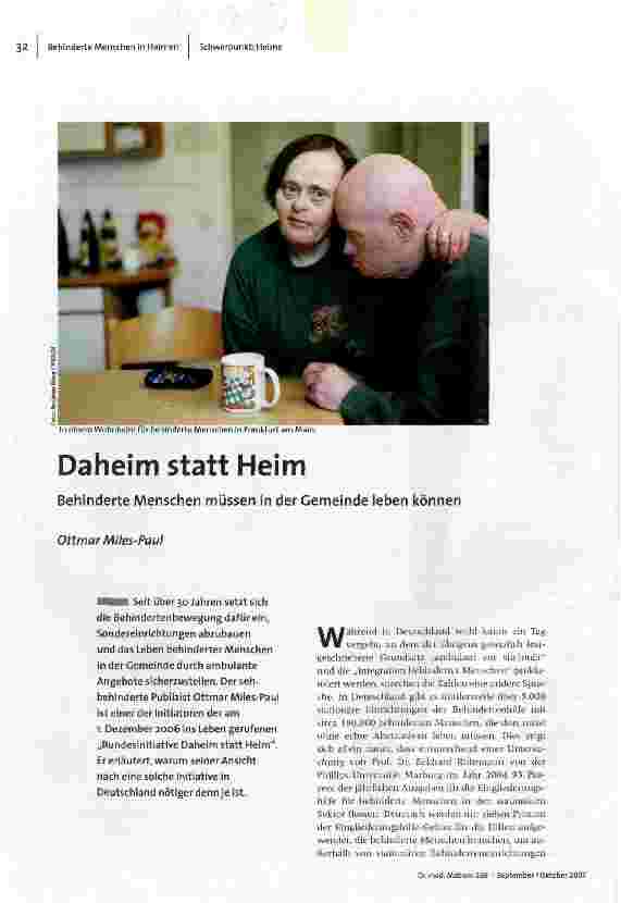 Daheim statt Heim