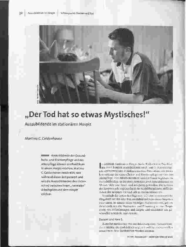 [doc_93962] Der Tod hat so etwas Mystisches! - Auszubildende im stationären Hospiz