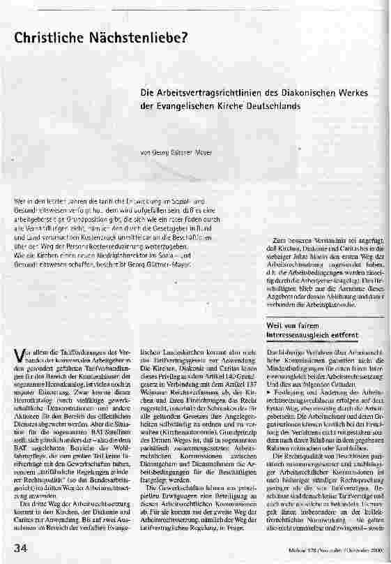 [doc_55375] Christliche Nächstenliebe? Die Arbeitsvertragsrichtlinie des Diakonischen Werkes der EKD