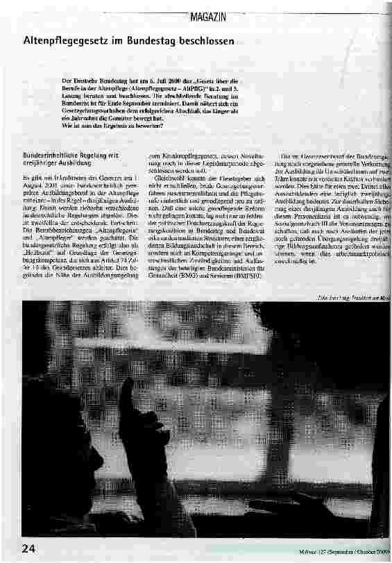 [doc_54722] Altenpflegegesetz im Bundestag beschlossen