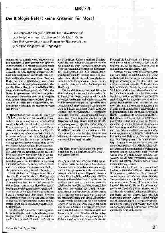 [doc_54113] Die Biologie liefert keine Kriterien für Moral