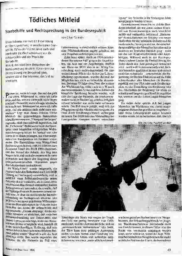 [doc_49817] Tödliches Mitleid Sterbehilfe und Rechtssprechung in der Bundesrepublik