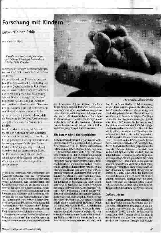 [doc_47950] Forschung mit Kindern Entwurf einer Ethik