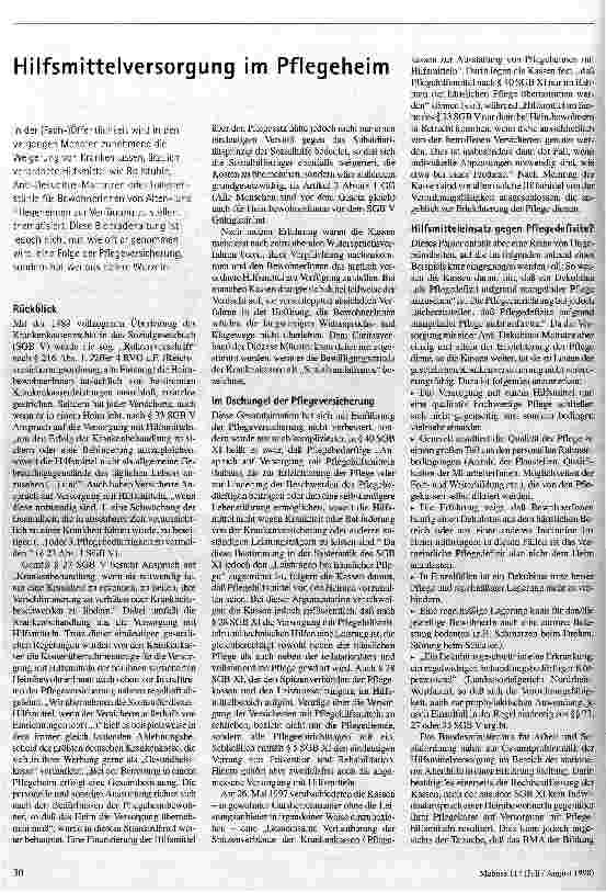 [doc_46702] Hilfsmittelversorgung im Pflegeheim