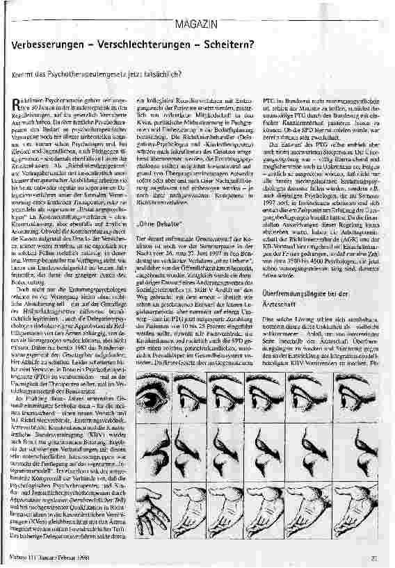 [doc_44184] Verbesserungen - Verschlechterungen - Scheitern? Kommt das Psychotherapeutengesetz jetzt tatsächlich?
