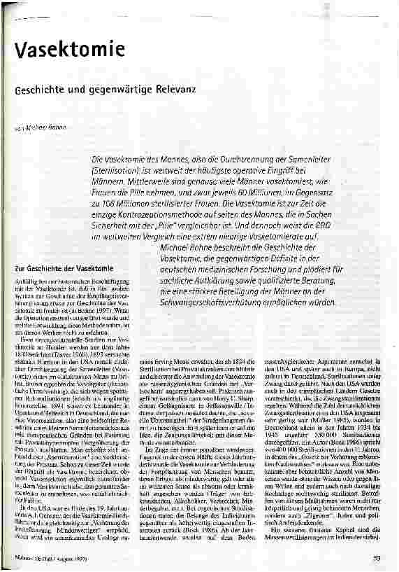[doc_42049] Vasektomie Geschichte und gegenwärtige Relevanz