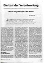 Die Last der Verantwortung Ethische Fragestellungen in der Medizin